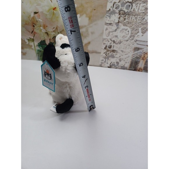 Jellycat Bashful Black Cream Soother Puppy Dog Baby Security Blanket Lovey Soft - Picture 6 of 7